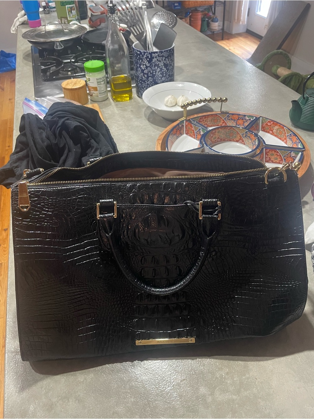 Dark Brown Brahmin Weekender Bag